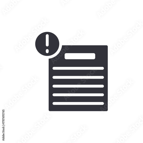 Document Error Icon With Exclamation Point Circle Symbol