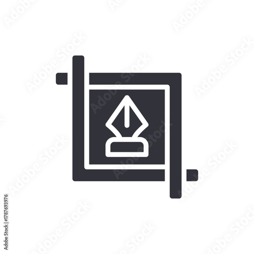 Crop Symbol Graphic Pen Tool Design Element