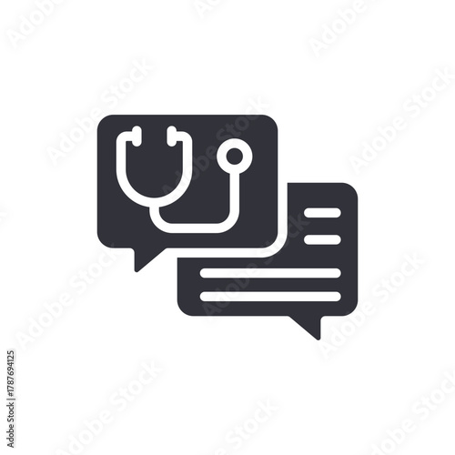 Medical Consultation With Stethoscope Speech Bubble Icon