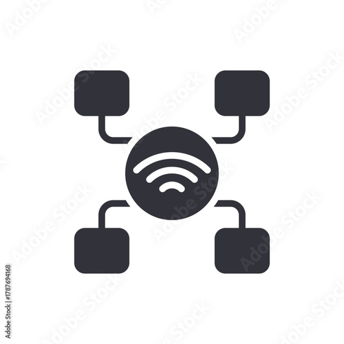 Network Communication Device Connection Icon Node Point