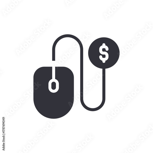 Pay Per Click Concept With Mouse And Dollar Sign Icon