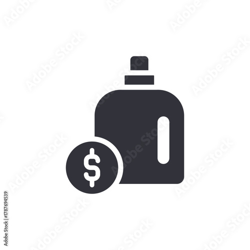 Price Tag For Cleaner Container Dispenser Icon Graphic