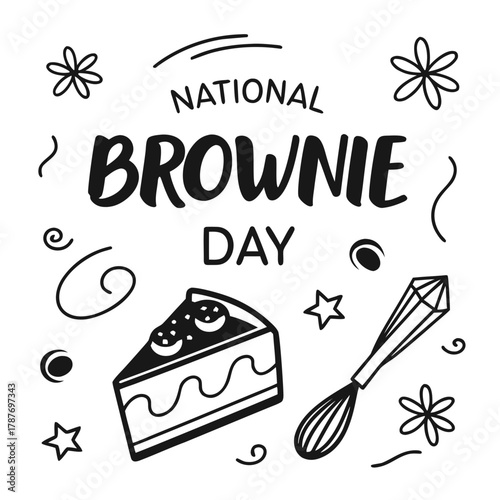 NATIONAL BROWNIE DAY vector illustration