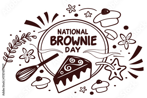 NATIONAL BROWNIE DAY vector illustration