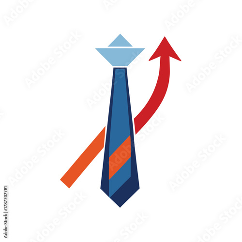 Business Tie with Upward Trending Arrows and Growth Concept Keywords: tie, business, finance