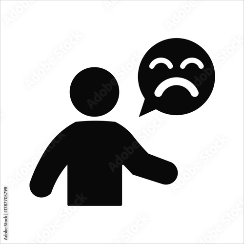 unsatisfied icons. simple solid vector