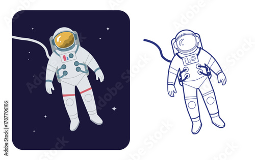 Cosmic Astronaut Floating in Space