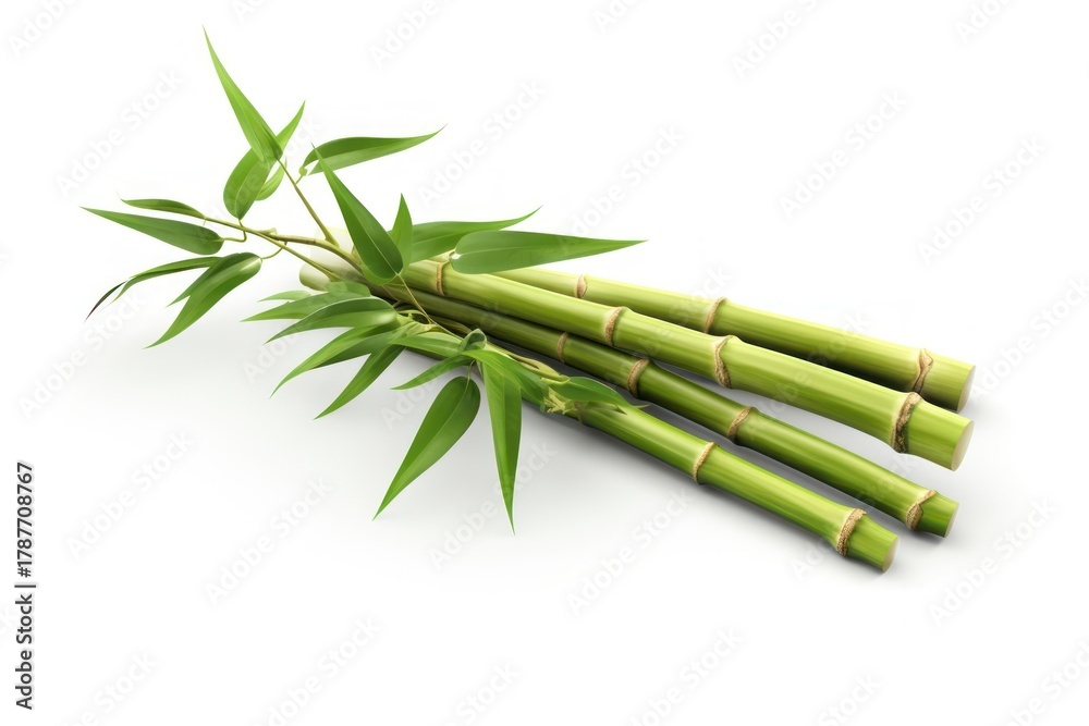 Fototapeta premium Bamboo plant white background freshness.