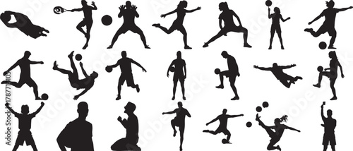 Hand made Collection of diverse sport silhouettes vector illustrations of athletes in action great for sports-themed designs By Adobe Illustrato