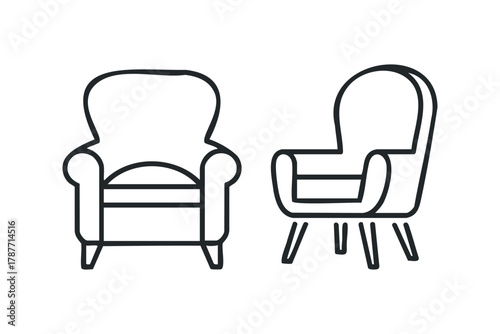 Two Armchairs Outline Icon