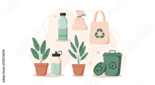Eco Cleaning and Home Care Minimalist Green, Plant, and Sustainability 