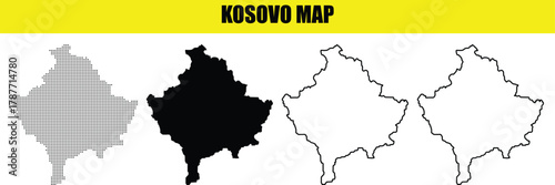 Hand made Kosovo map set vector illustration in different styles for infographic and geographic representation By Adobe Illustrator