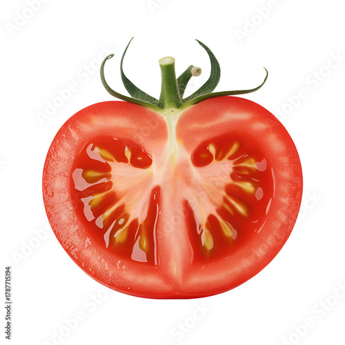 Wallpaper Mural A vibrant red tomato sliced in half showcasing its internal structure Torontodigital.ca