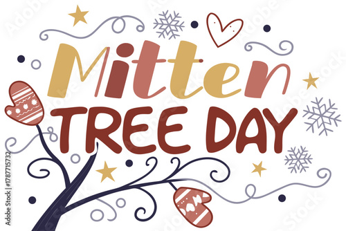 MITTEN TREE DAY vector illustration 