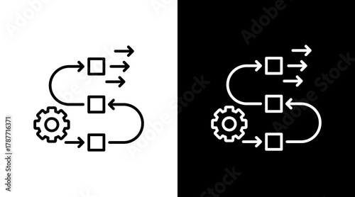 Workflow Optimization   White Icon Set Design