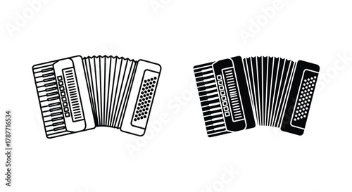 Accordion Musical Instrument Dual Icons