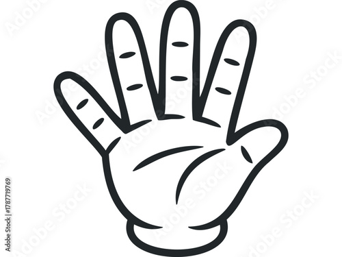 Black outline of a hand with fingers spread