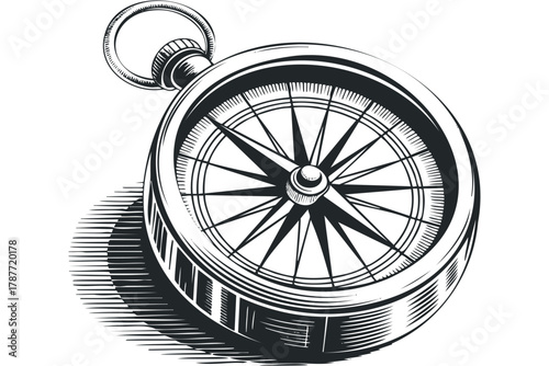 Vintage Compass Tool Nautical Navigation Instrument