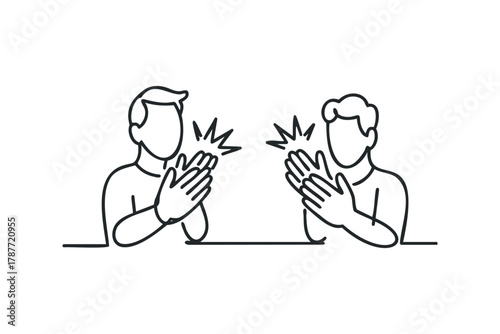 Two people clapping hands from opposite sides