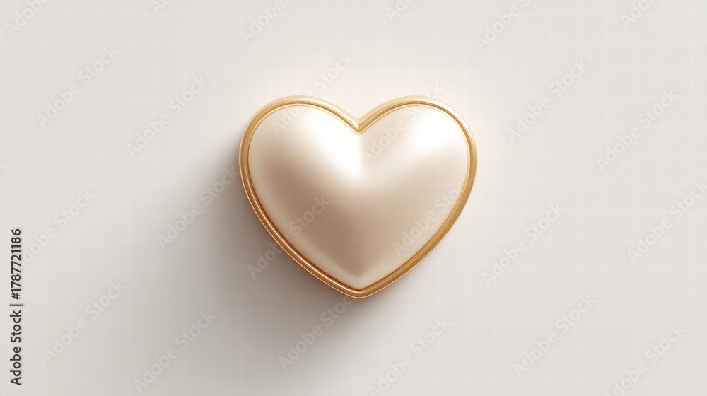 Fototapeta premium Golden heart on a white background