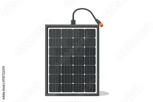 Photovoltaic solar panel module with electrical connector cable