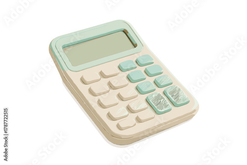 Pastel colored desktop calculator with soft rounded keys