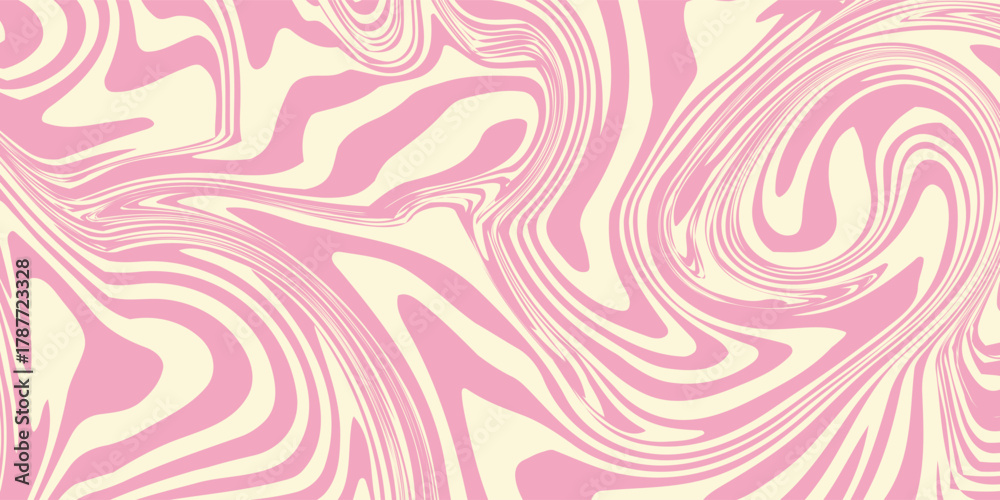 Fototapeta premium Vector marble texture. Abstract background. Abstract horizontal background with colorful waves. Trendy vector illustration in style retro 60s, 70s. Pastel colors