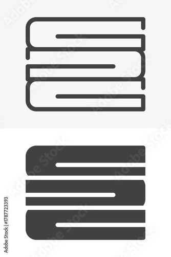 Stacked towels vector icon set in line and solid different style