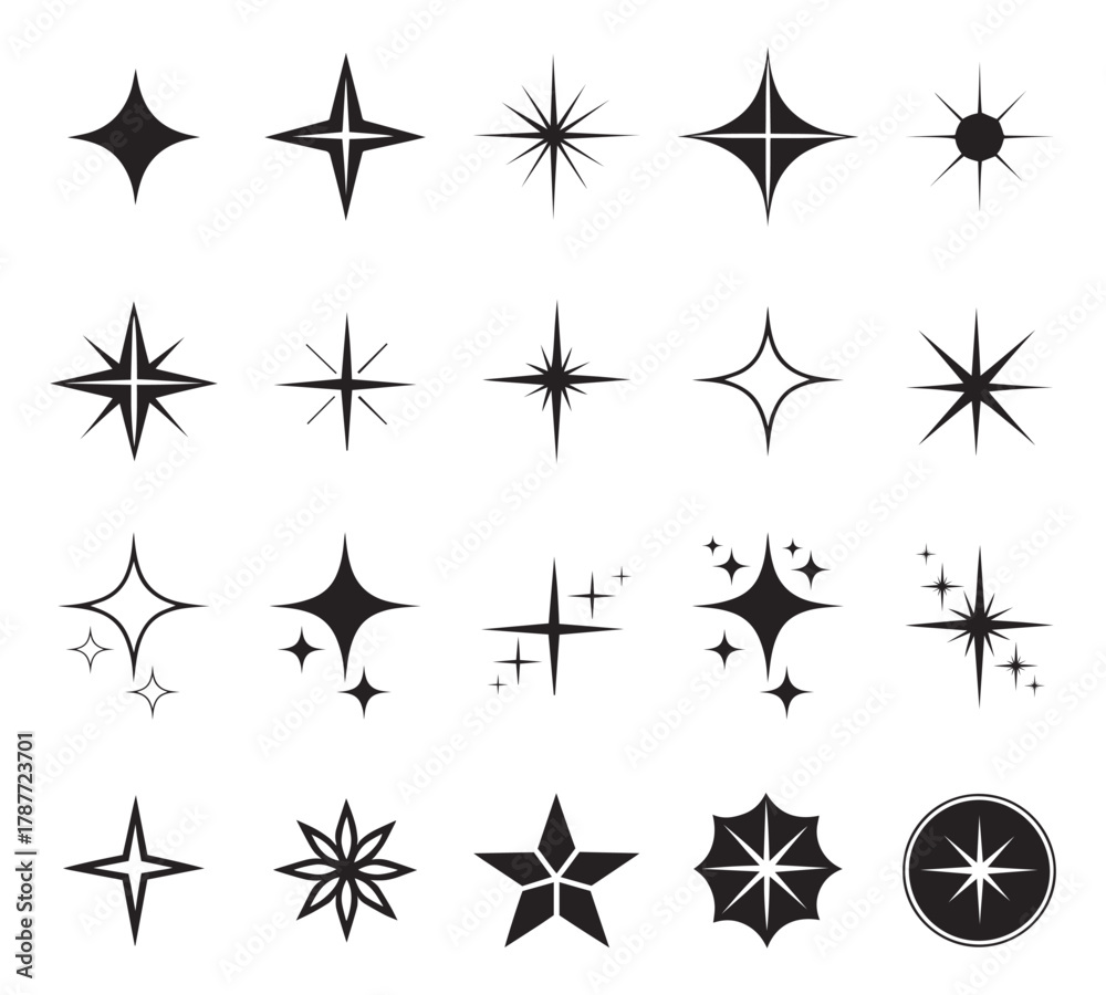 Fototapeta premium sparkle star icon set