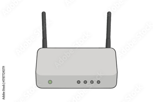 Wireless network router device with dual external antennas and indicator lights