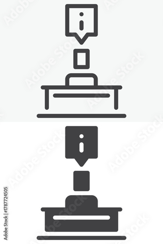 Reception bell vector icon set in line and solid different style