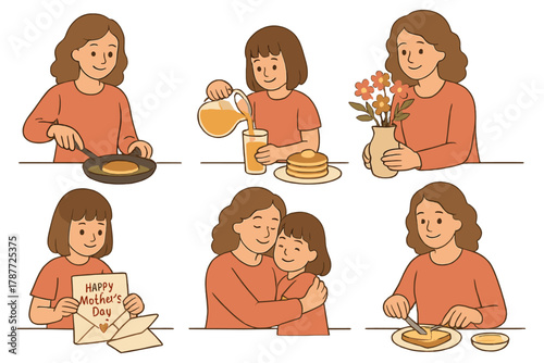 Mother and daughter sharing a loving breakfast celebration moment