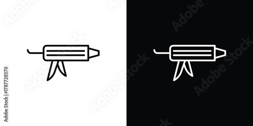 Caulk gun icon - stroke design. pixel perfect editable line icons