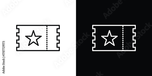 Cinema tickets icon - stroke design. pixel perfect editable line icons
