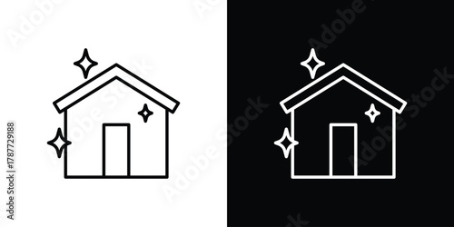 Clean house icon - stroke design. pixel perfect editable line icons