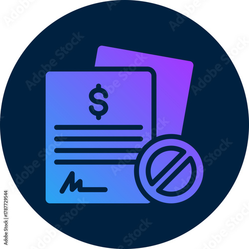 Contract  icon for bankruptcy , website, application, printing, document, poster design, etc