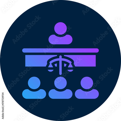 Courtroom  icon for bankruptcy , website, application, printing, document, poster design, etc