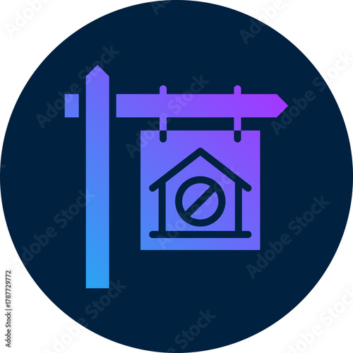 Foreclosure  icon for bankruptcy , website, application, printing, document, poster design, etc