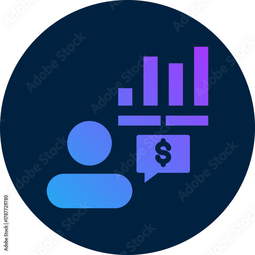 Financial advisor  icon for bankruptcy , website, application, printing, document, poster design, etc