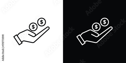Commission icon - stroke design. pixel perfect editable line icons