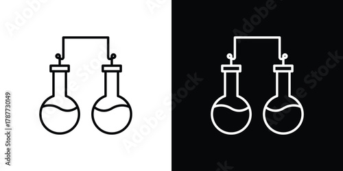 Communicating vessels icon - stroke design. pixel perfect editable line icons