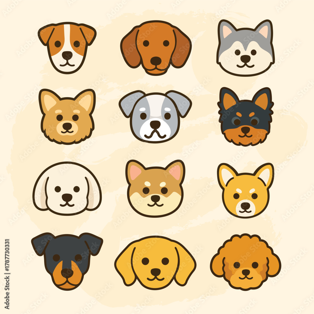 Fototapeta premium icon Dog head vector Pet Puppy