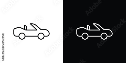 Convertible car icon - stroke design. pixel perfect editable line icons