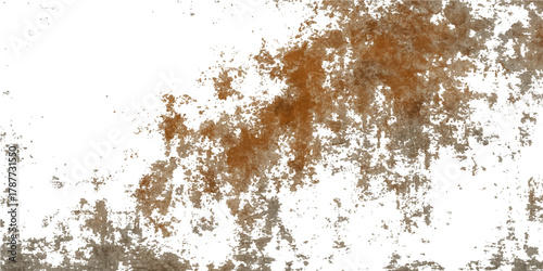 Macro texture of brown, rusty metal surface with water drops and grunge pattern