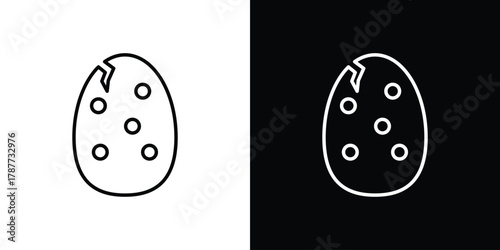Dinosaur egg icon - stroke design. pixel perfect editable line icons