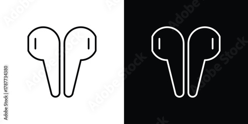 Earbuds icon - stroke design. pixel perfect editable line icons