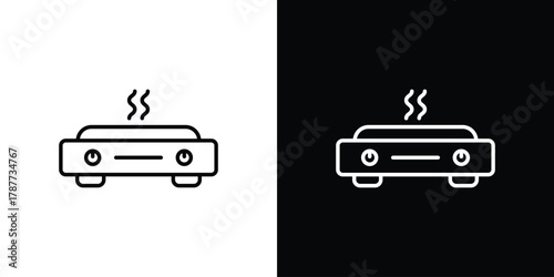 Electric hot plate icon - stroke design. pixel perfect editable line icons