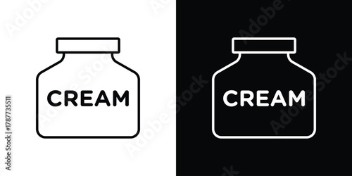 Facial cream icon - stroke design. pixel perfect editable line icons