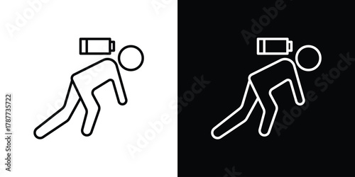 Fatigue icon - stroke design. pixel perfect editable line icons