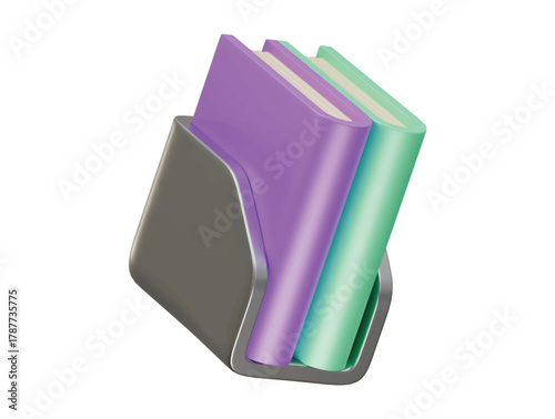 book holder icon 3d illustration render